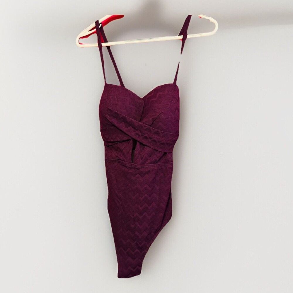 #8603 WOMENS PURPLE ONE PIECE BATHING SUIT SIZE L NWT